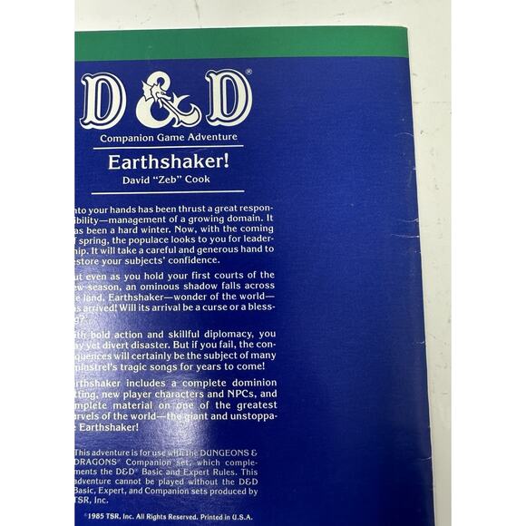 Earthshaker! Adventure CM4 Module 1985 Dungeons & Dragons TSR RPG #9128 - Picture 11 of 13